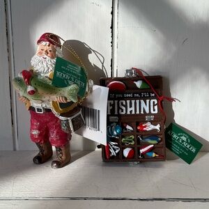 NWT Kurt S. Adler Santa Fishing Ornaments